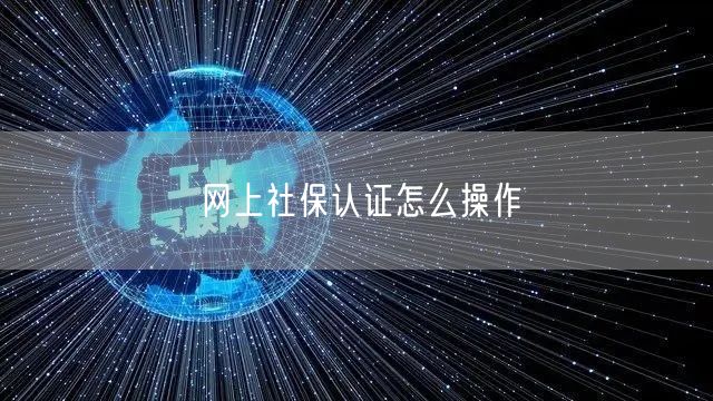 网上社保认证怎么操作