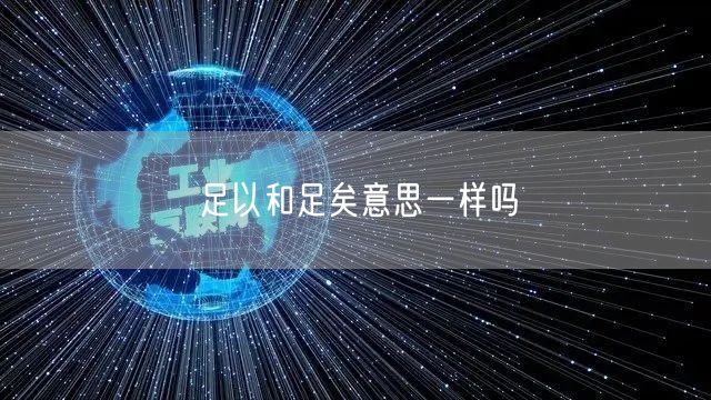 足以和足矣意思一样吗