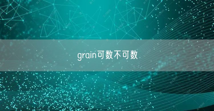 grain可数不可数
