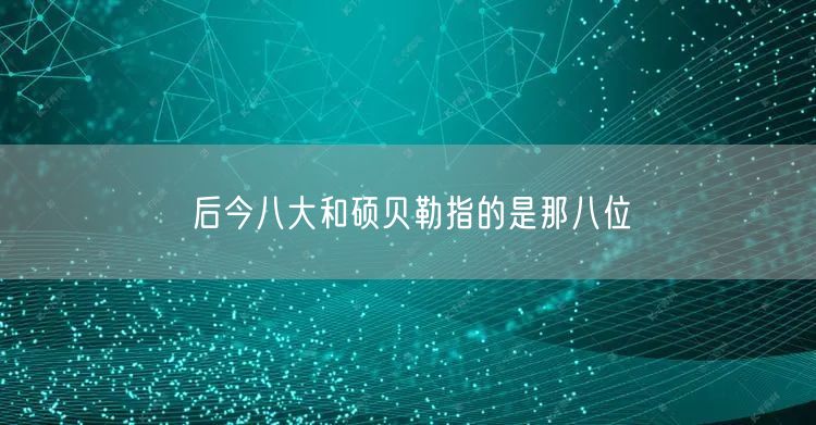后今八大和硕贝勒指的是那八位