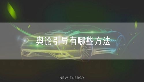 舆论引导有哪些方法