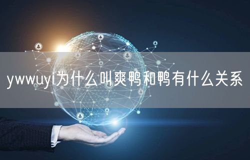 ywwuyi为什么叫爽鸭和鸭有什么关系