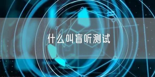 什么叫盲听测试