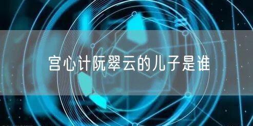 宫心计阮翠云的儿子是谁