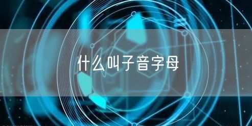 什么叫子音字母