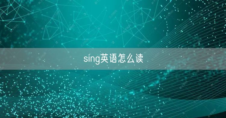 sing英语怎么读