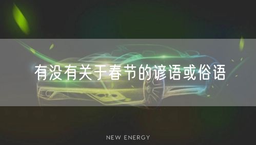 有没有关于春节的谚语或俗语