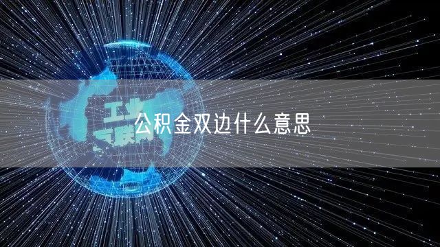 公积金双边什么意思
