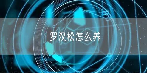 罗汉松怎么养