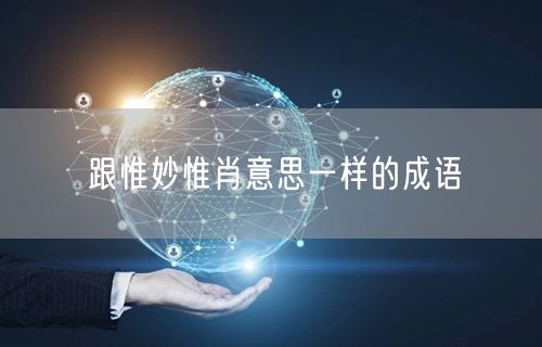 跟惟妙惟肖意思一样的成语